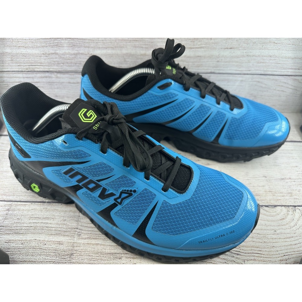 Inov-8 TrailFly Ultra G 300 Max Blue Black Trail Running Shoes Size Men's 12